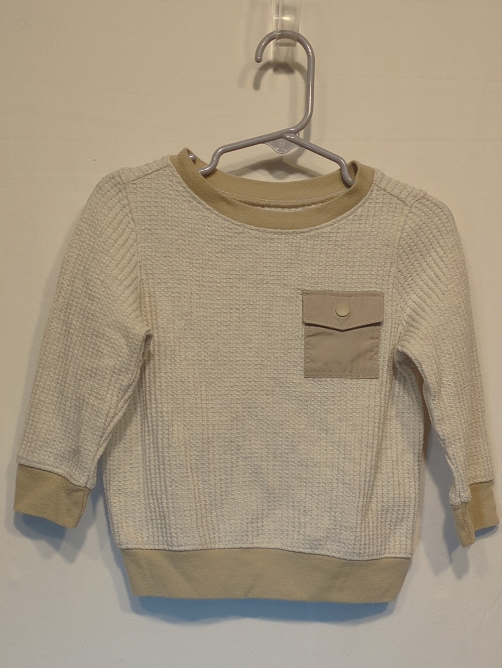 Old Navy Cream Knit Sweatshirt with Tan Trim - Kids